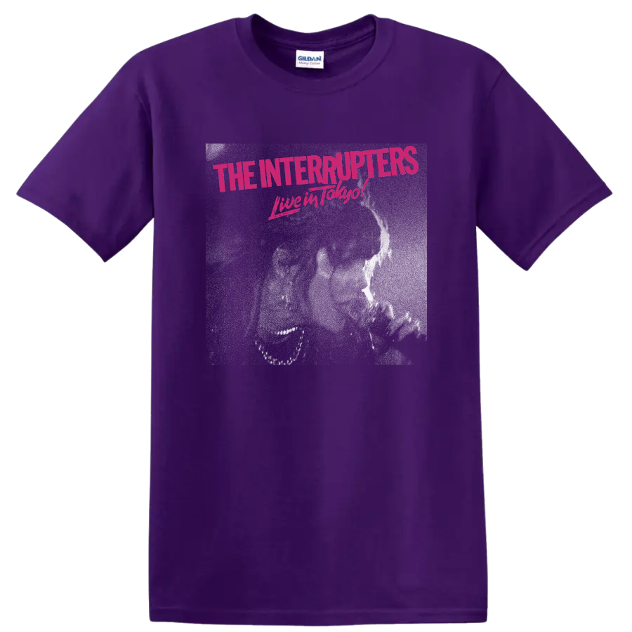 The Interrupters Live in Tokyo distressed magenta punk rock typography on a Purple T Shirt