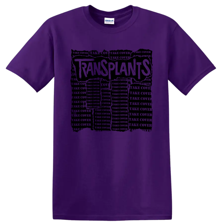 Transplants punk rock band graphic print on a Purple T Shirt