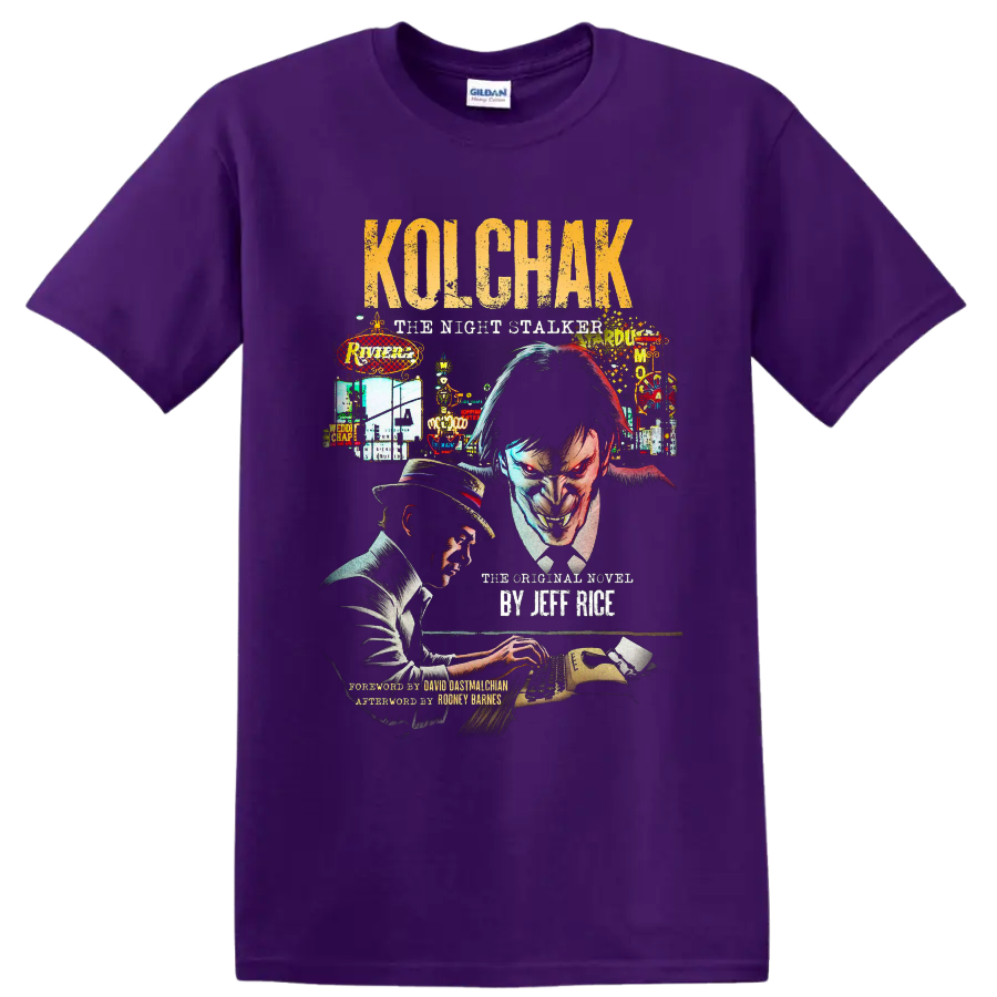 Carl Kolchak The Night Stalker vintage horror detective graphic on a Purple T Shirt