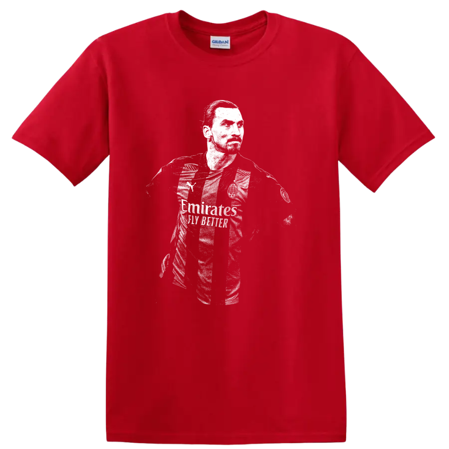 Retro soccer portrait of Zlatan Ibrahimović legend style T - Red