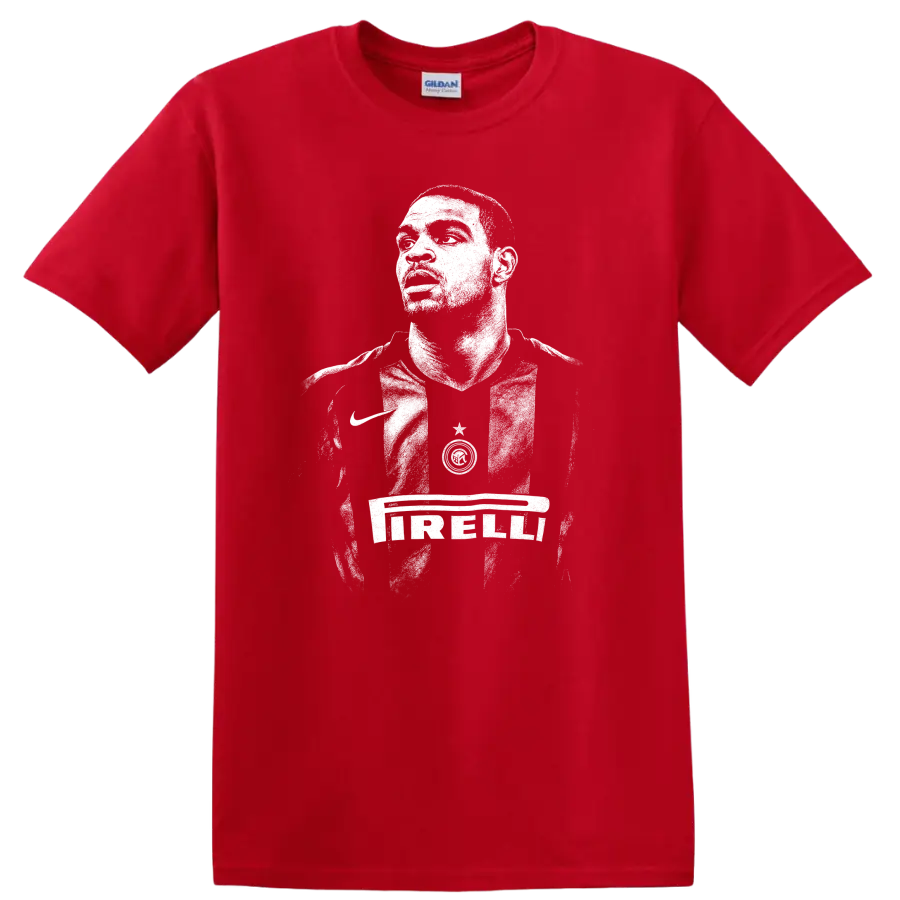 Retro black and white soccer portrait style Adriano Leite Ribeiro T - Red