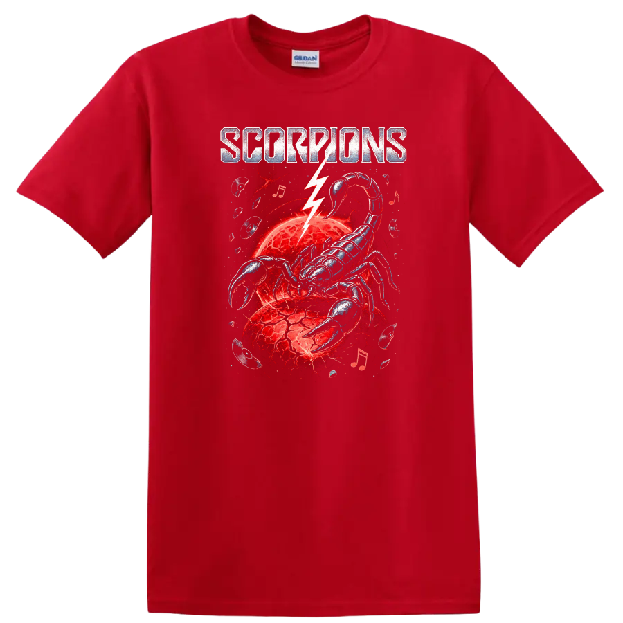 Scorpions Retro Rock Heavy Metal Album Style T Shirt - Red