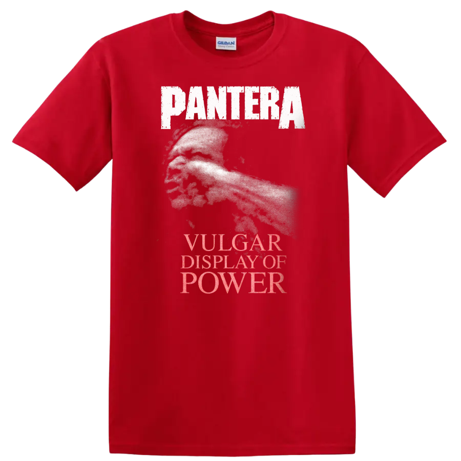 Pantera Vulgar Display of Power Heavy Metal Album Cover T Shirt - Red