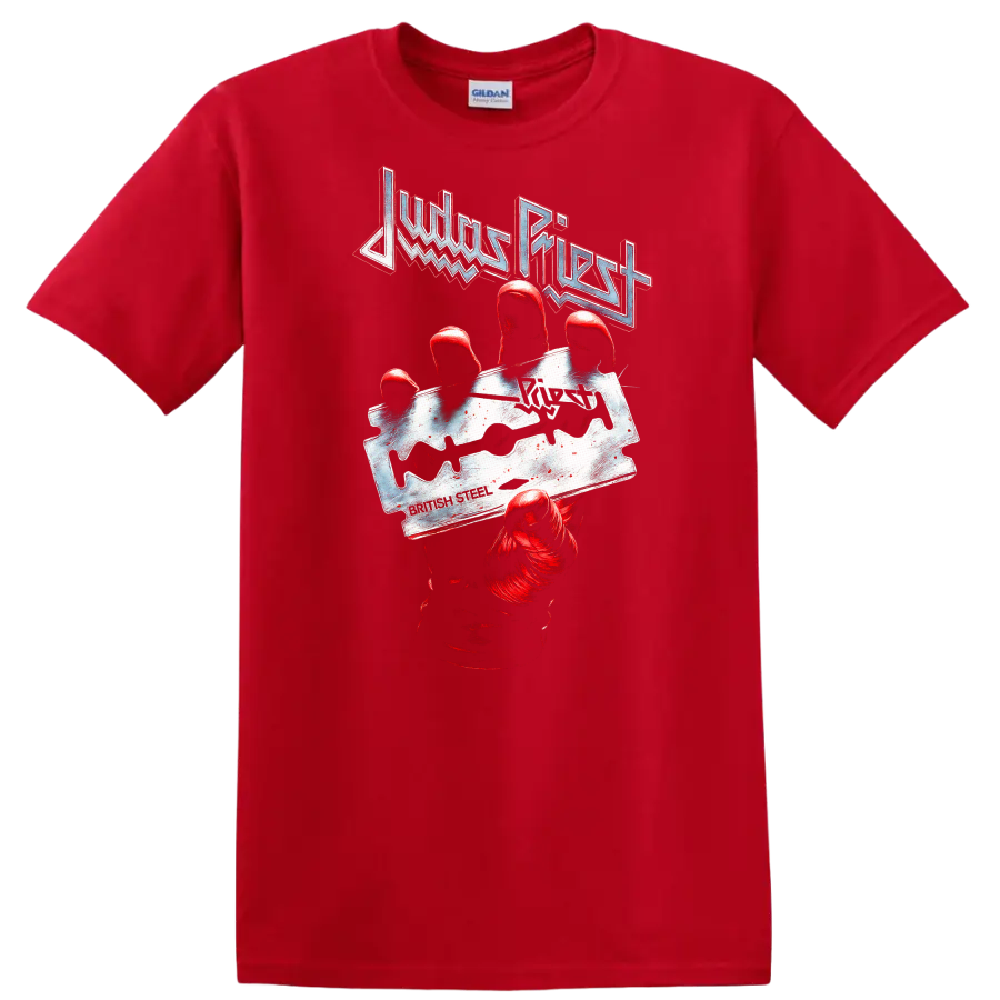 Judas Priest Retro Heavy Metal Hand Claw T Shirt Album Cover Legend - Red