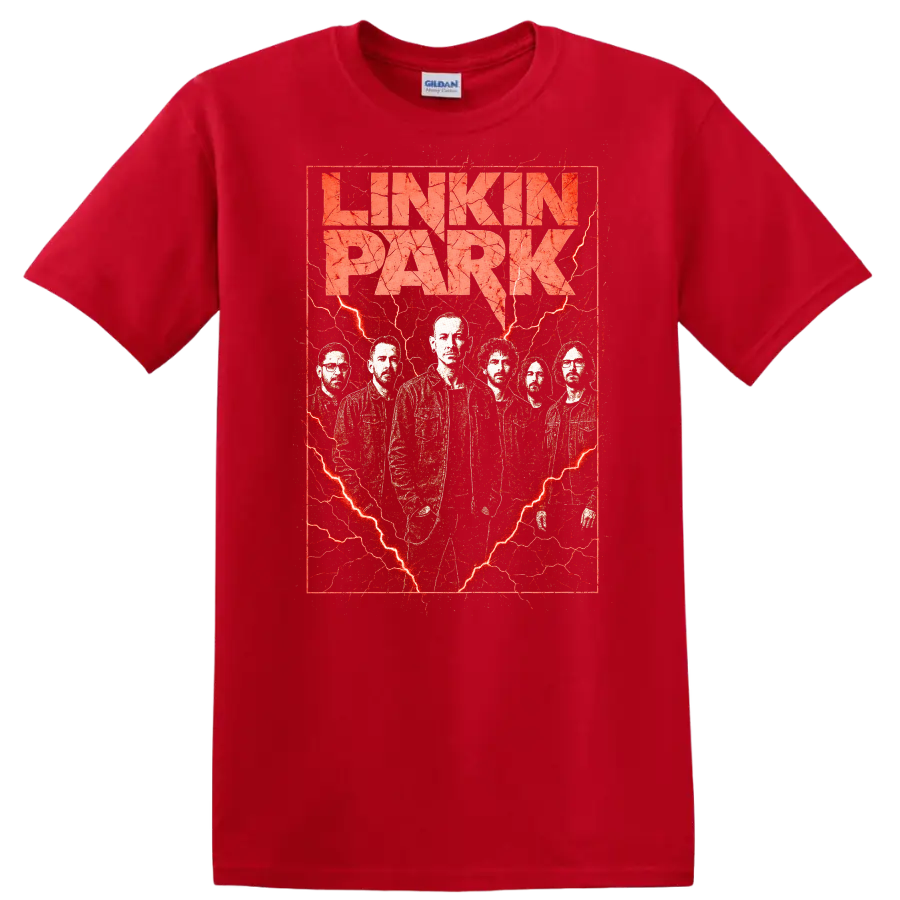 Linkin Park Retro Heavy Metal Album Cover Style T Shirt - Red