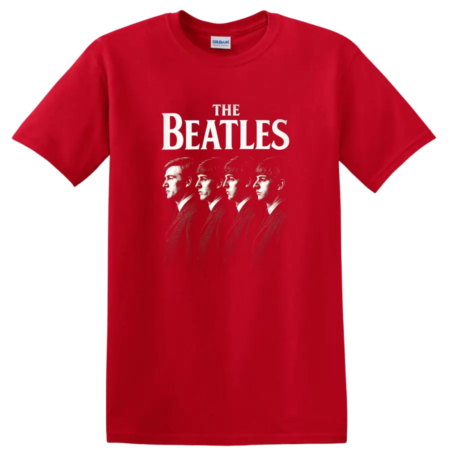 The Beatles Retro Rock Album Cover Style T Shirt - Red