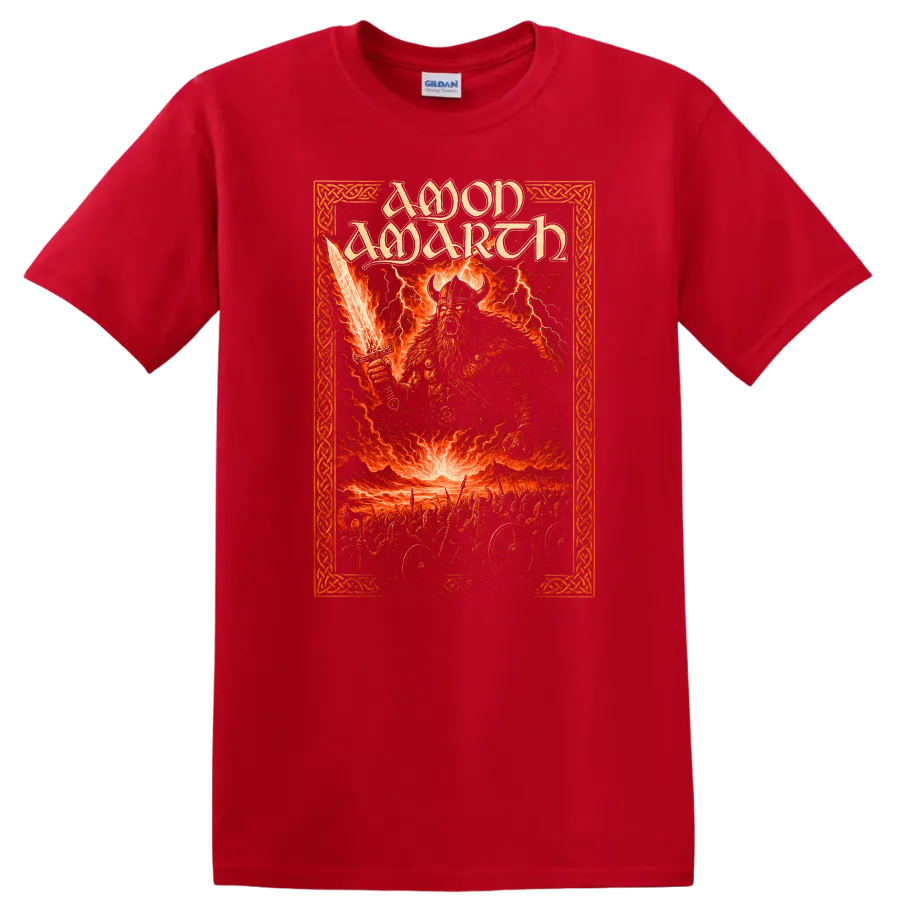 Amon Amarth Viking Heavy Metal Album Art T Shirt - Red