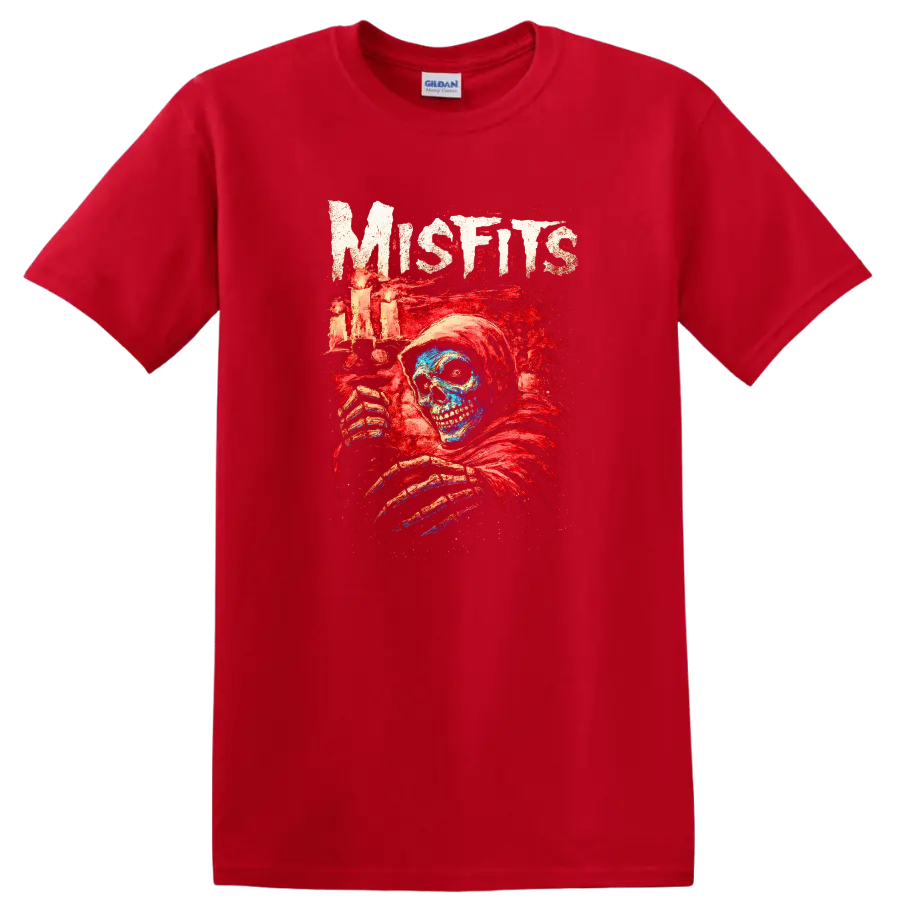 Misfits Horror Skull Heavy Metal Album Style T Shirt - Red