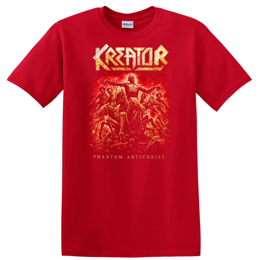 Kreator Phantom Antichrist Retro Heavy Metal Album Cover T Shirt - Red