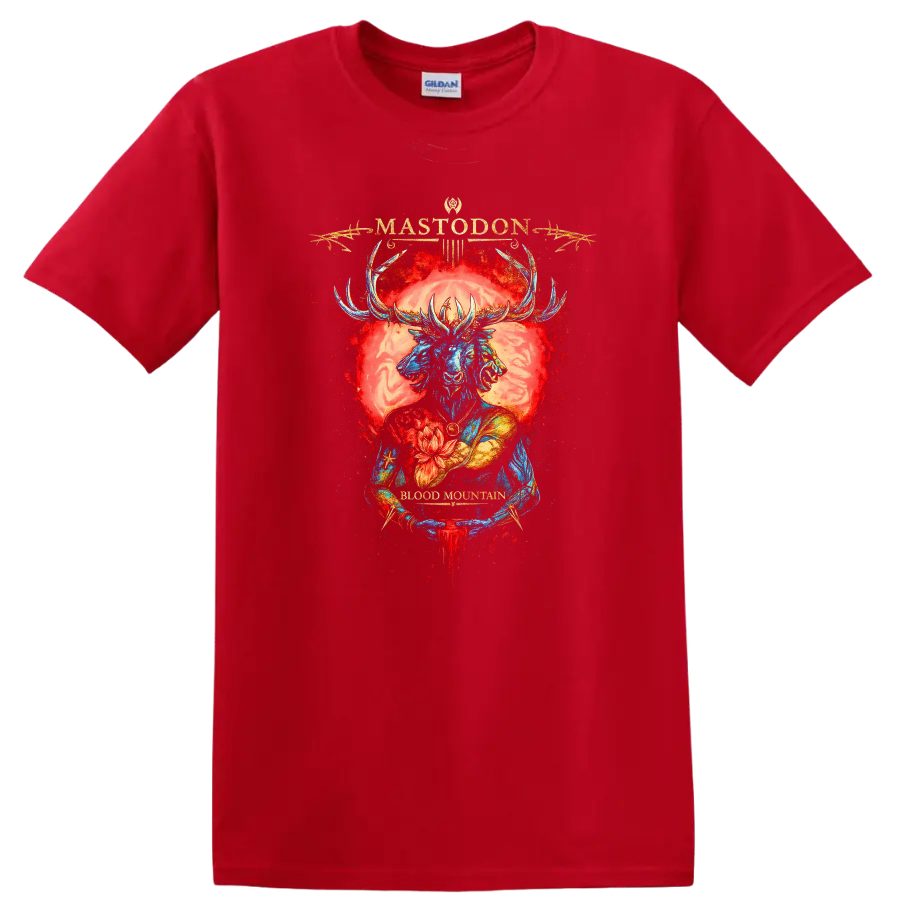 Mastodon Retro Heavy Metal Album Cover Style T Shirt - Red