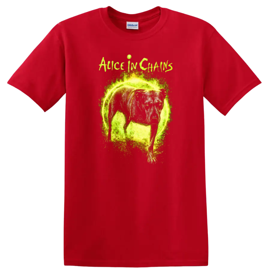 Alice in Chains Retro Heavy Metal Album Art T Shirt - Red