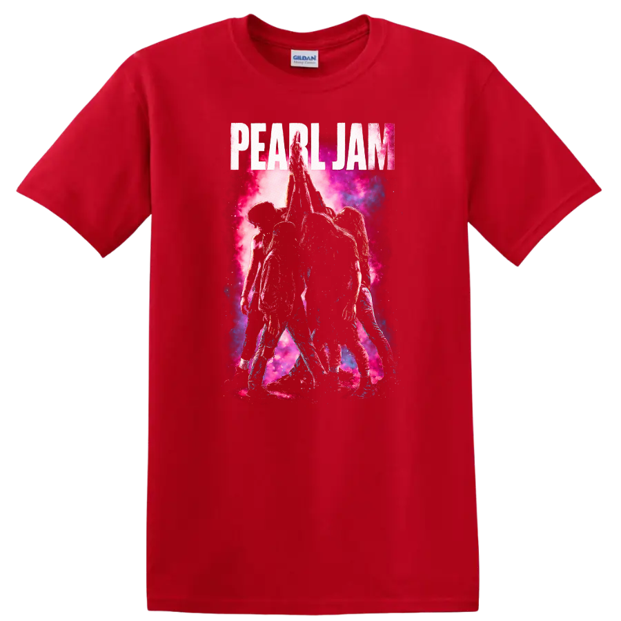 Pearl Jam Retro Rock Heavy Metal Album Style T Shirt - Red
