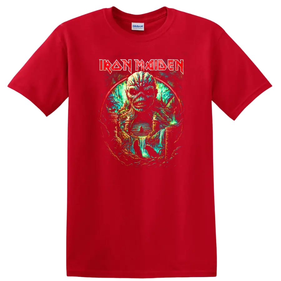 Iron Maiden Heavy Metal Album Art Skull T Shirt Retro Rock Legend - Red