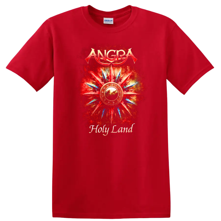 ANGRA Holy Land Retro Heavy Metal Album Art T Shirt - Red