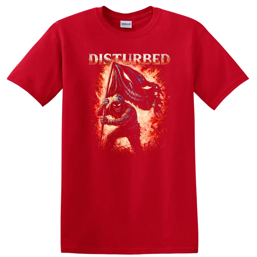 Disturbed Heavy Metal Album Cover Legend Style T Shirt - Red
