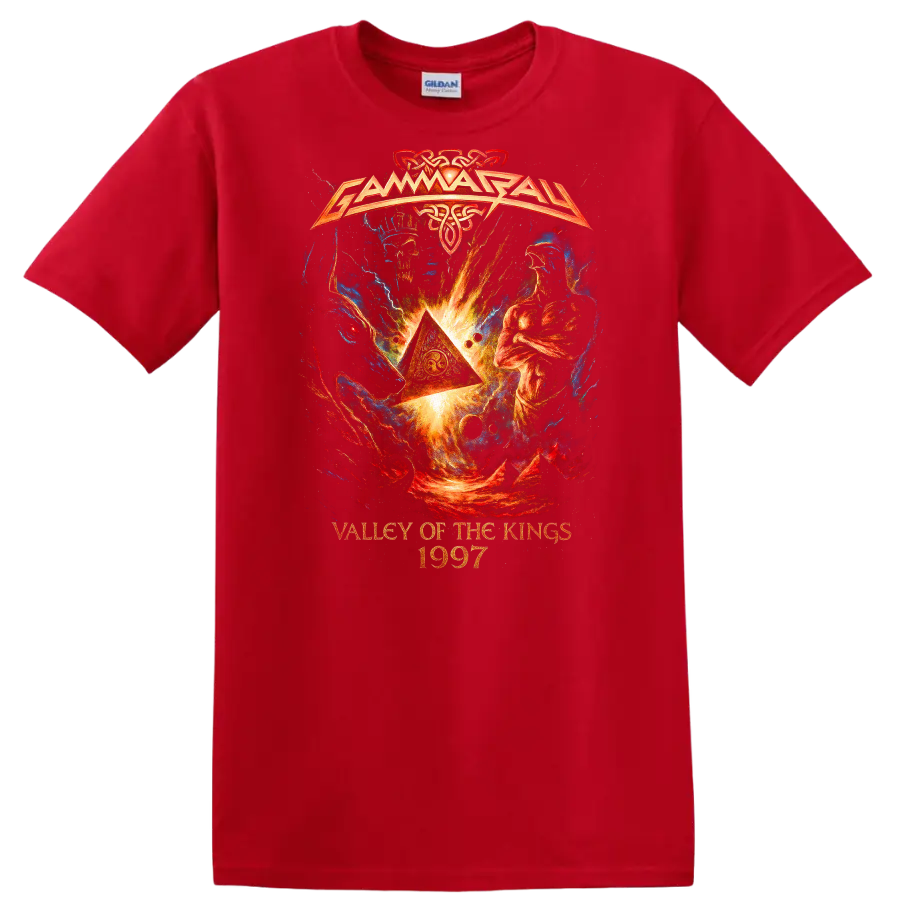 Valley of the Kings 1997 Retro Heavy Metal Album Cover T Shirt - Red