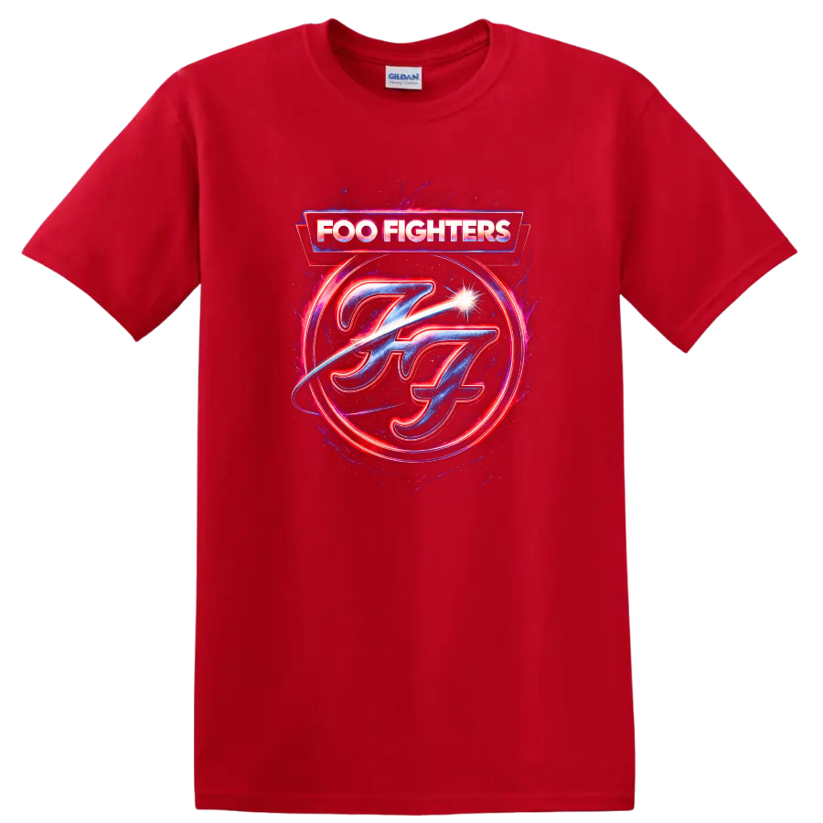 Foo Fighters Retro Heavy Metal Album Cover Style T Shirt - Red