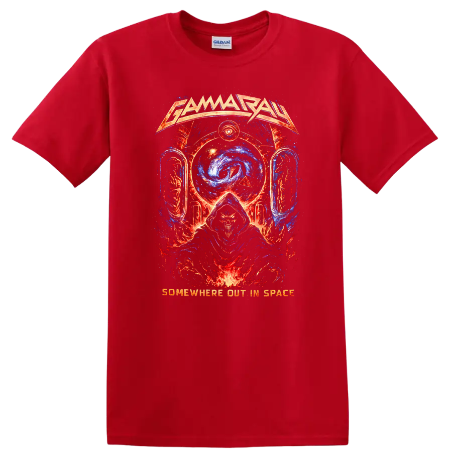 Gamma Ray Retro Heavy Metal Album Cover Style T Shirt - Red