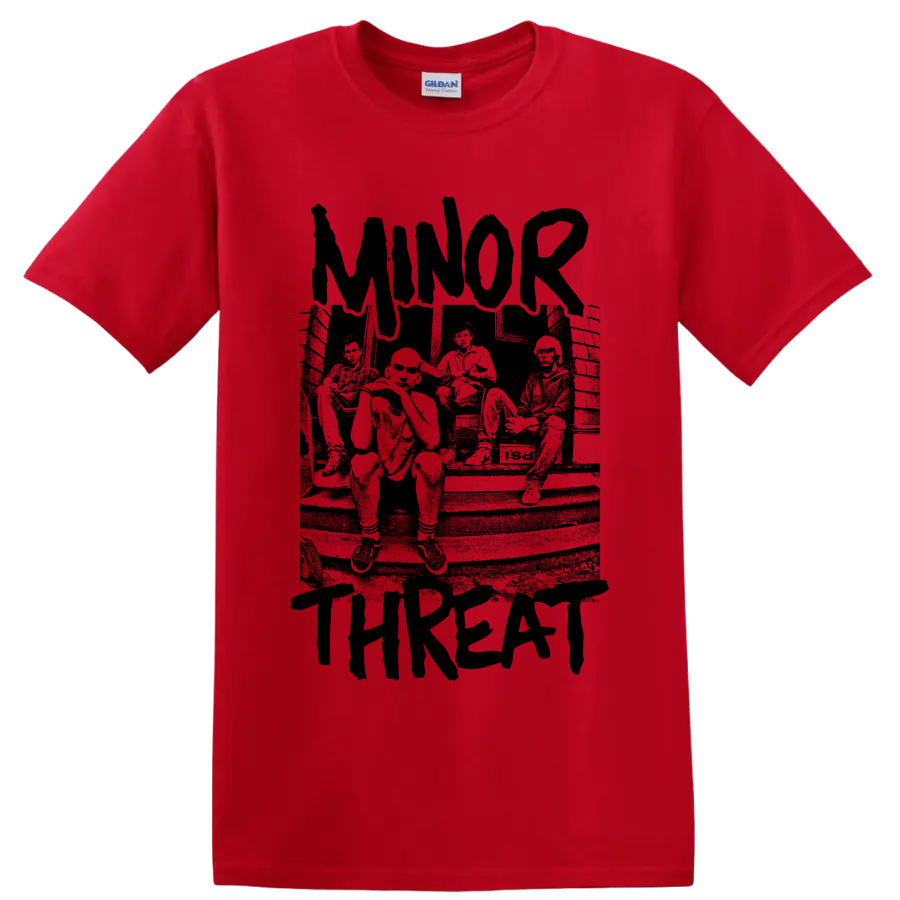 Minor Threat hardcore punk band graphic print on a Red T Shirt