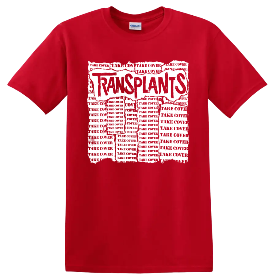 Transplants punk rock band logo graphic on a Red T Shirt
