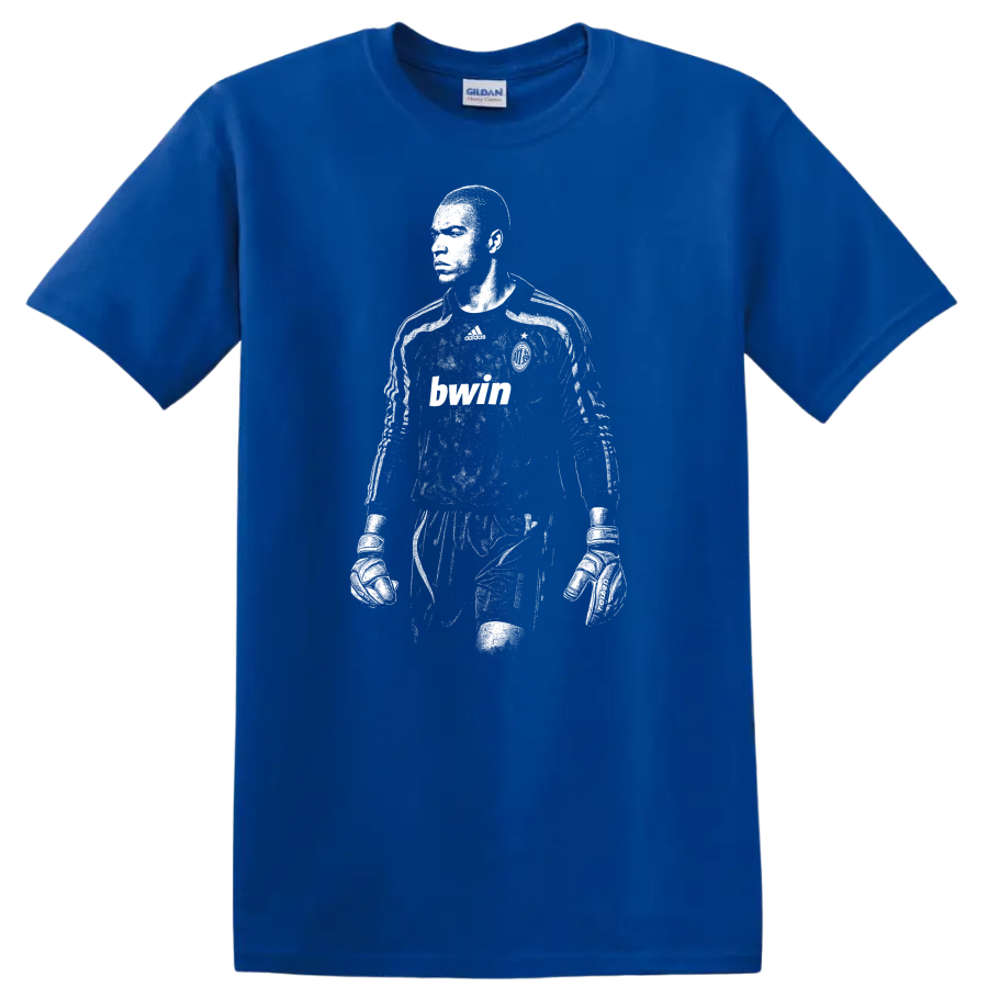 Black and white retro soccer portrait of Nelson de Jesus Silva T - Royal (Blue)