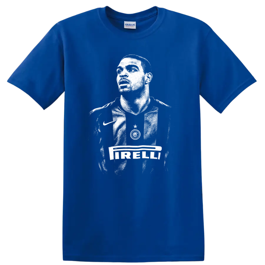 Retro black and white soccer portrait style Adriano Leite Ribeiro T - Royal (Blue)