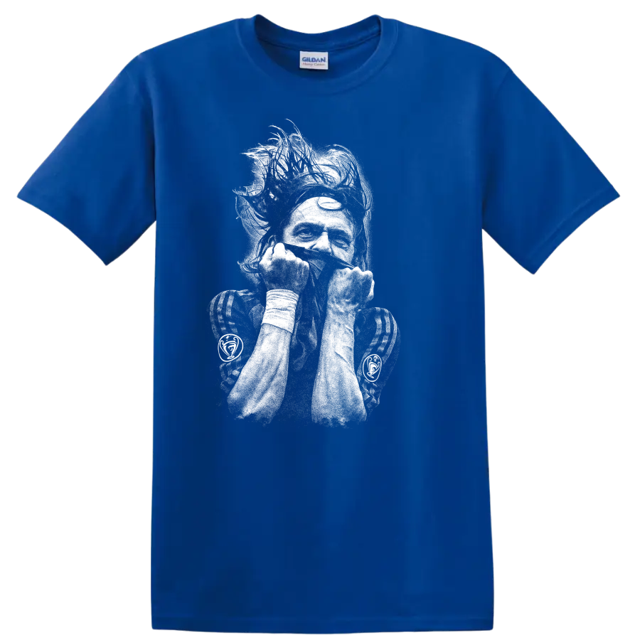 Retro soccer portrait of Zlatan Ibrahimović style T Shirt - Royal (Blue)