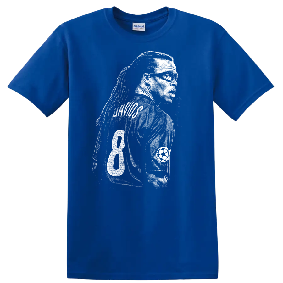 Black and white retro soccer player portrait design T - Royal (Blue)