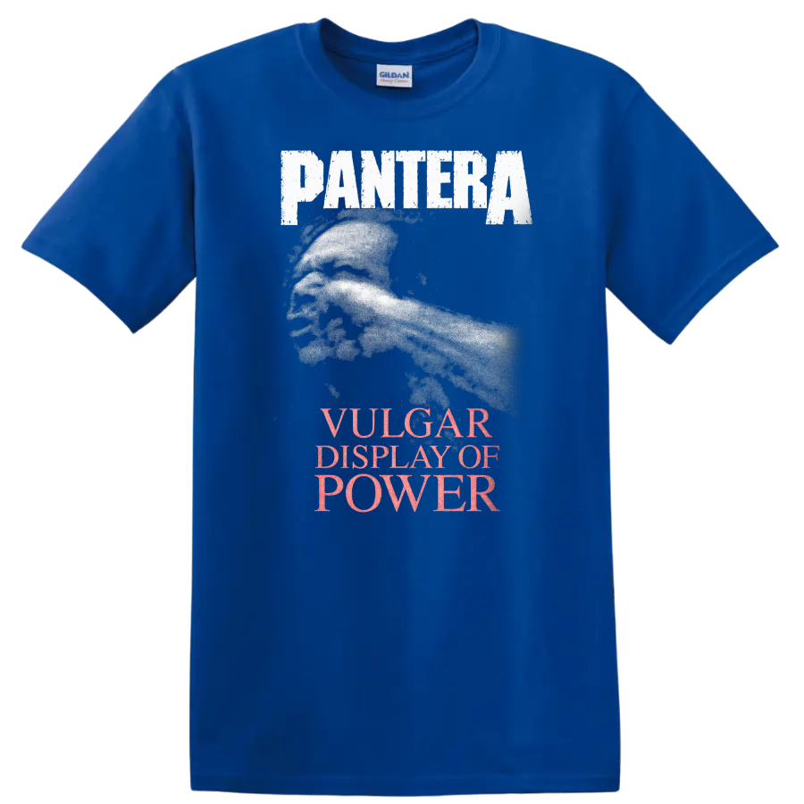Pantera Vulgar Display of Power Heavy Metal Album Cover T Shirt - Royal (Blue)