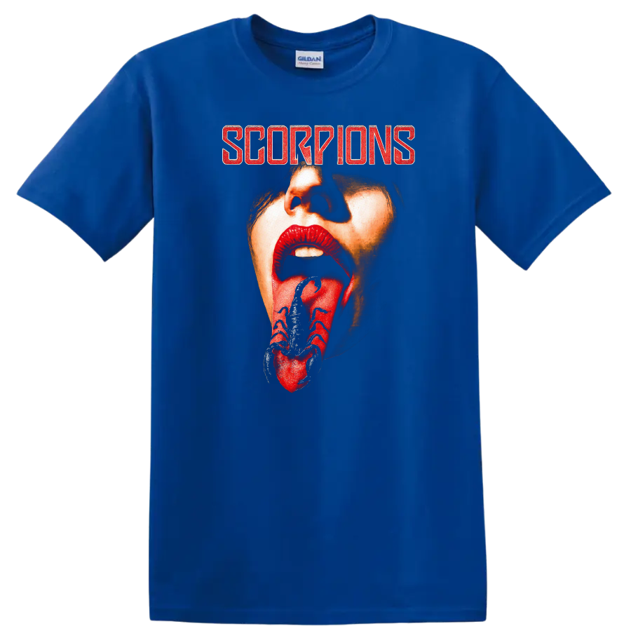 Scorpions Retro Rock Heavy Metal Album Cover Style T Shirt - Royal (Blue)