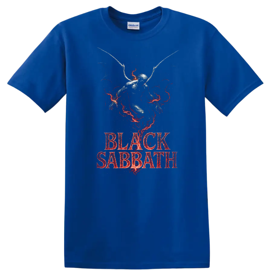 Black Sabbath Heavy Metal Legend Style T Shirt Retro Rock Graphic - Royal (Blue)