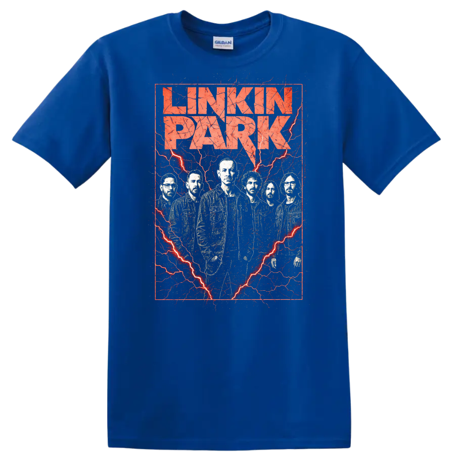 Linkin Park Retro Heavy Metal Album Cover Style T Shirt - Royal (Blue)