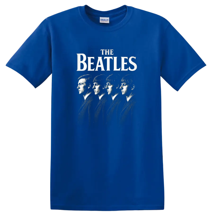 The Beatles Retro Rock Album Cover Style T Shirt - Royal (Blue)