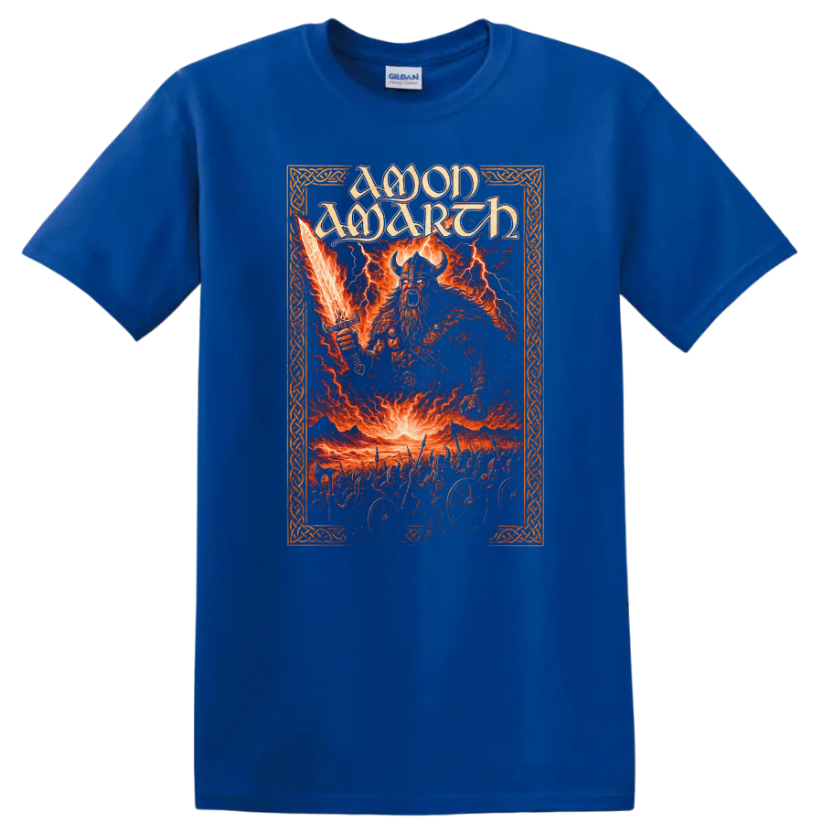 Amon Amarth Viking Heavy Metal Album Art T Shirt - Royal (Blue)