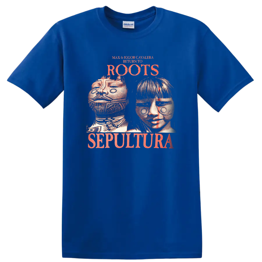 Max & Igor Cavalera Roots Sepultura Retro Metal Band T Shirt - Royal (Blue)
