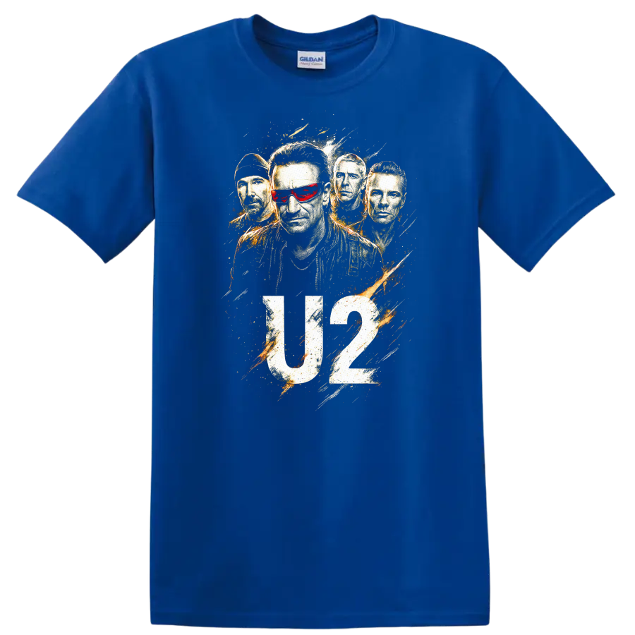 U2 Retro Rock Heavy Metal Album Cover Legend Style T Shirt - Royal (Blue)