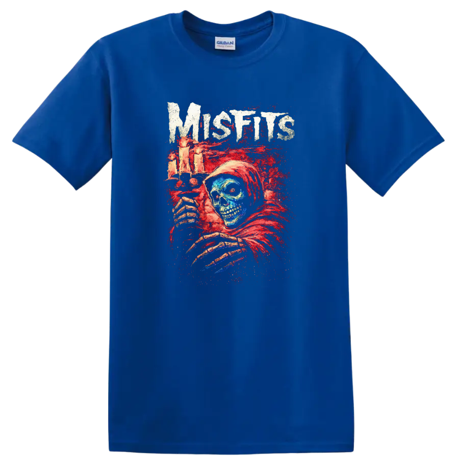 Misfits Horror Skull Heavy Metal Album Style T Shirt - Royal (Blue)