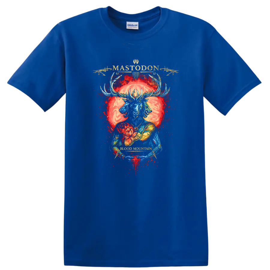 Mastodon Retro Heavy Metal Album Cover Style T Shirt - Royal (Blue)