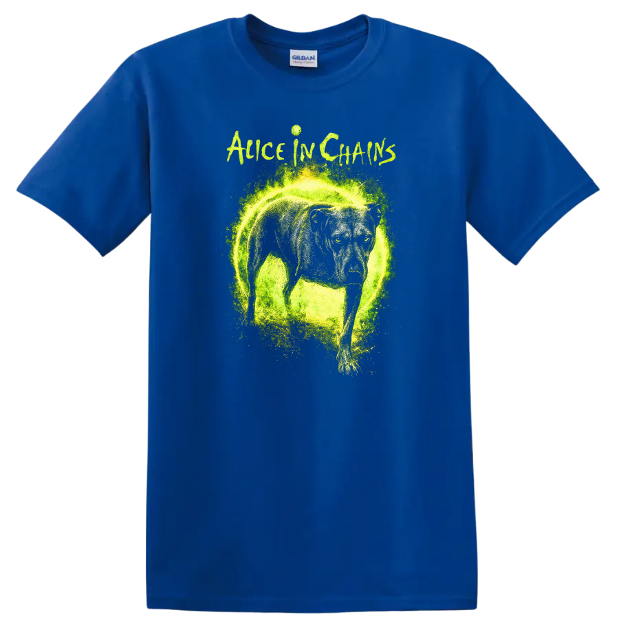 Alice in Chains Retro Heavy Metal Album Art T Shirt - Royal (Blue)