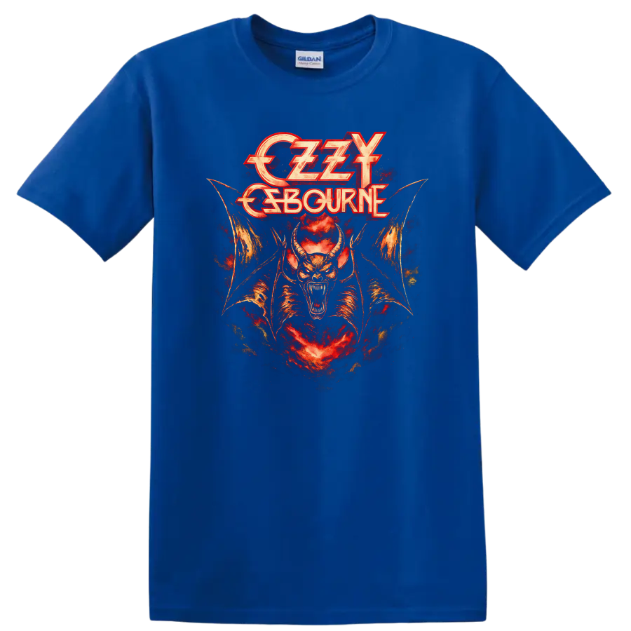 Ozzy Osbourne Retro Heavy Metal Demon T Shirt Vintage Rock Legend - Royal (Blue)