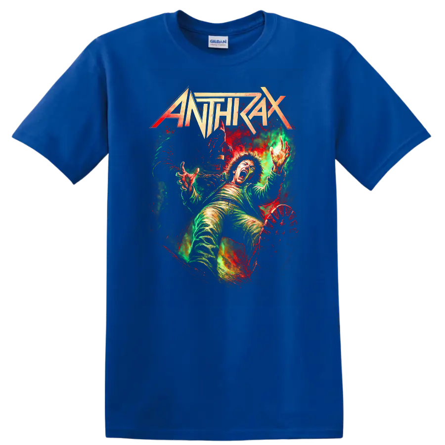 Anthrax Retro Heavy Metal Album Cover Legend T Shirt - Royal (Blue)