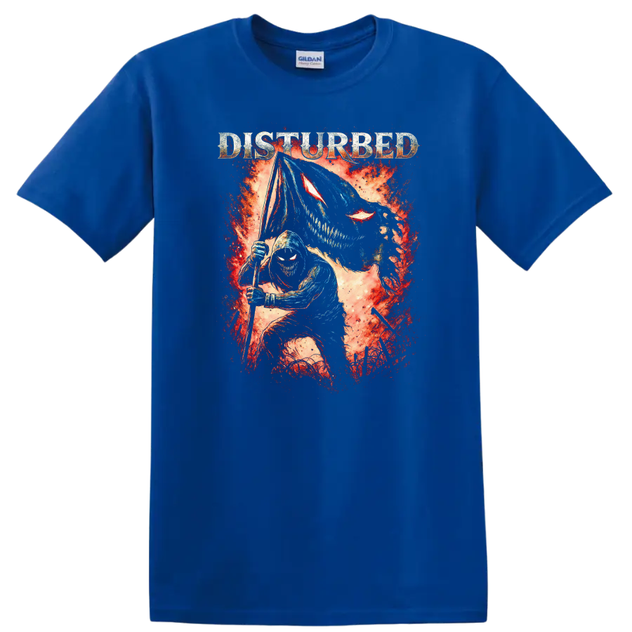 Disturbed Heavy Metal Album Cover Legend Style T Shirt - Royal (Blue)