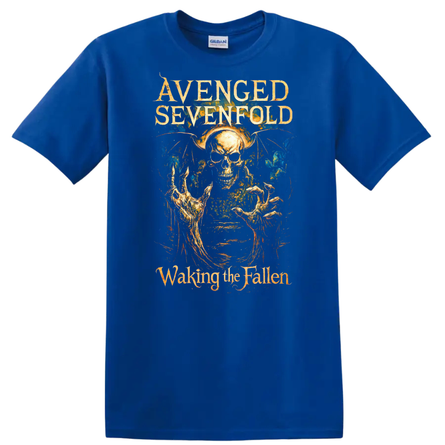 Avenged Sevenfold Waking the Fallen Retro Metal Album Art T Shirt - Royal (Blue)