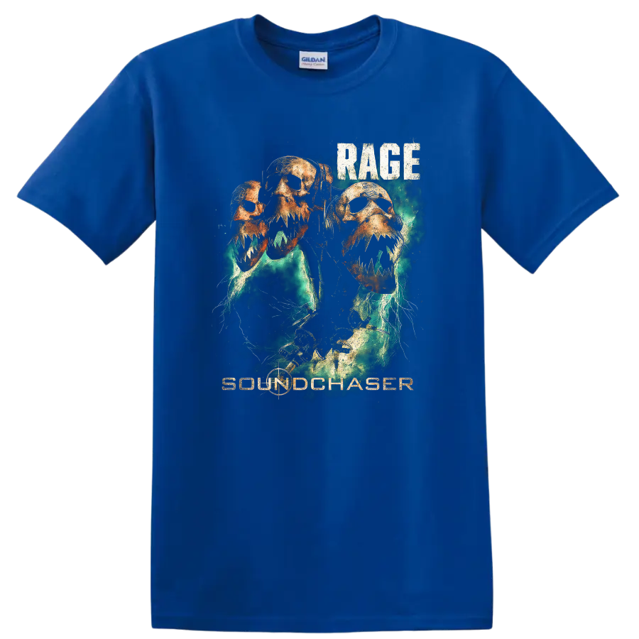 Rage Soundchaser Retro Heavy Metal Skull T Shirt Album Cover Style - Royal (Blue)
