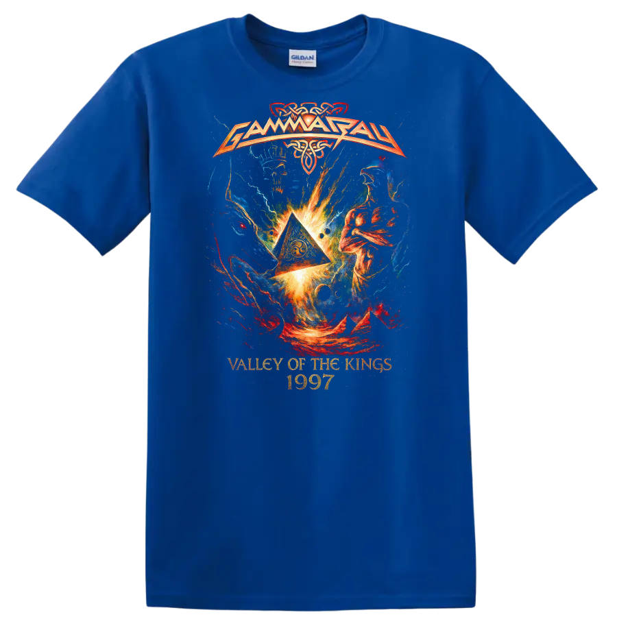 Valley of the Kings 1997 Retro Heavy Metal Album Cover T Shirt - Royal (Blue)
