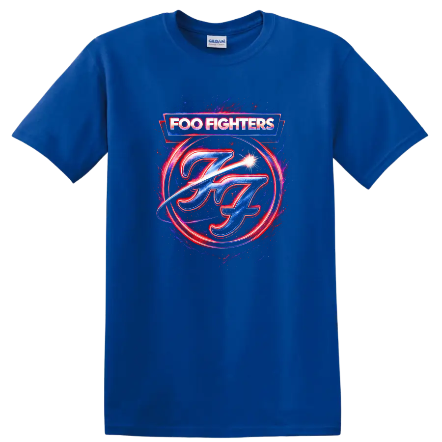 Foo Fighters Retro Heavy Metal Album Cover Style T Shirt - Royal (Blue)