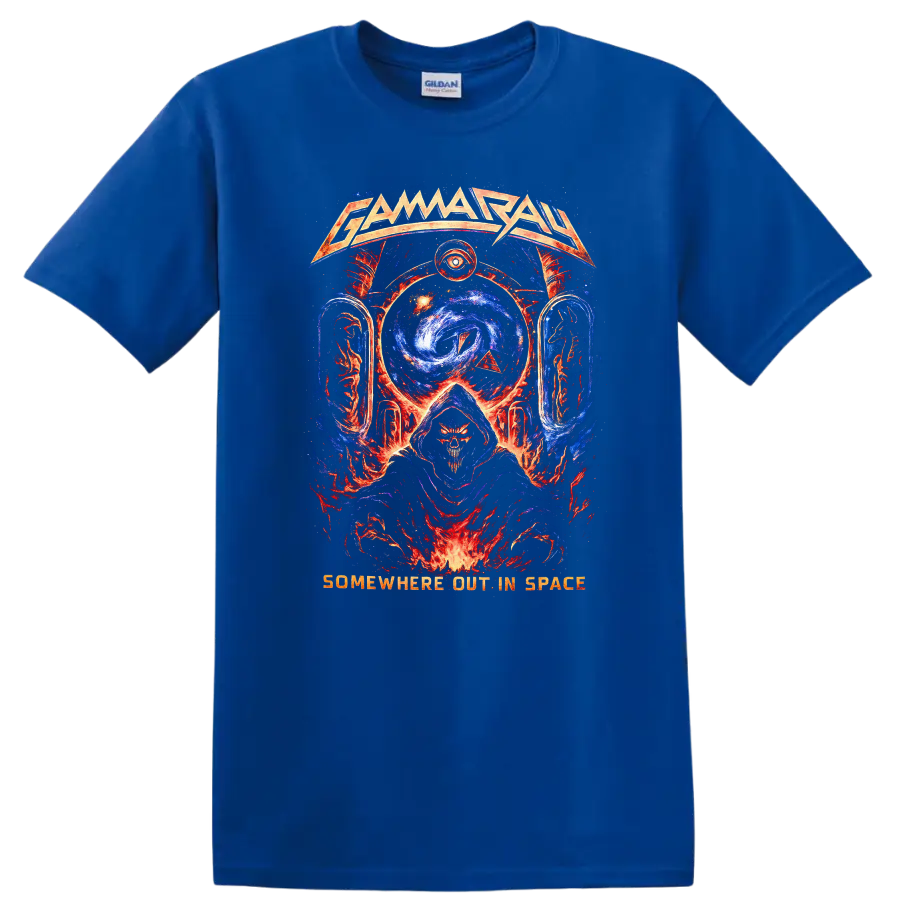 Gamma Ray Retro Heavy Metal Album Cover Style T Shirt - Royal (Blue)