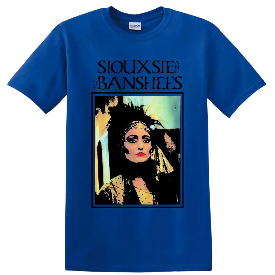 Siouxsie and the Banshees punk rock portrait graphic on a Royal (Blue) T Shirt