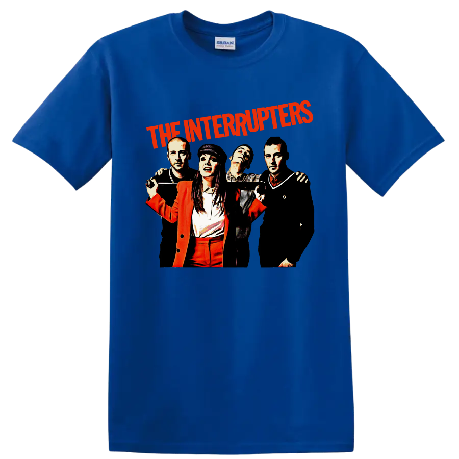 The Interrupters punk rock band graphic with red lettering and four performers on a Royal (Blue) T Shirt