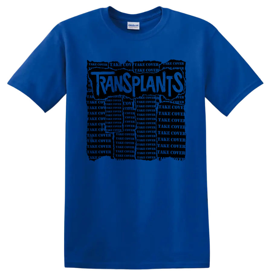 Transplants punk rock band graphic print on a Royal (Blue) T Shirt